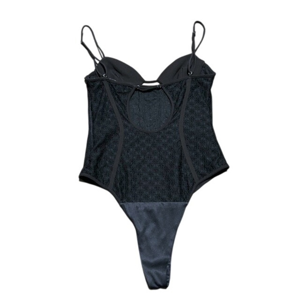 Zara Black Lace Corset Bodysuit Soft Goth Witchy Vamp Dark Romance Edgy Small - Picture 3 of 11